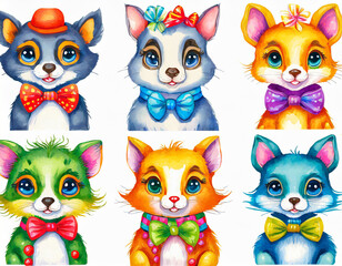 Fototapeta premium set of funny animals