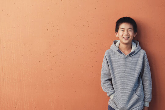 Happy young Asian boy