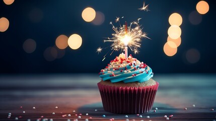 cupcake for a birthday party sprinkles and sparklers for a birthday celebration