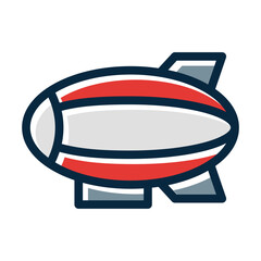 Zeppelin Vector Thick Line Filled Dark Colors © IYIKON