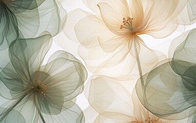 Transparent see through flowers art wallpaper.