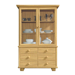 Timeless Elegance : 3D Rendered Antique Wooden Cabinet © Anton