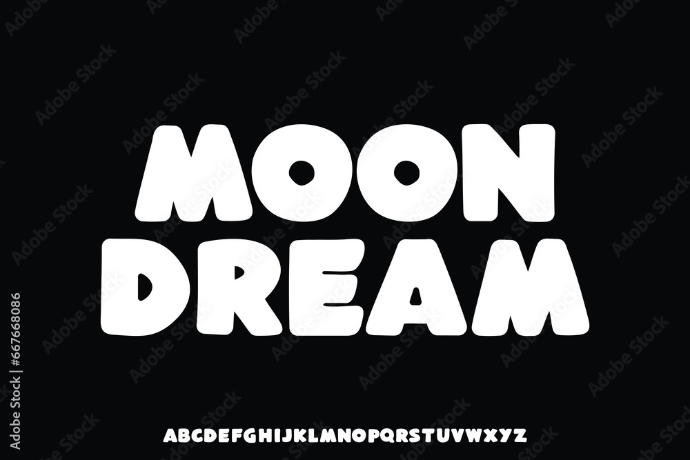 Poster cute and chubby alphabet display font vector. bold playful typography style illustration