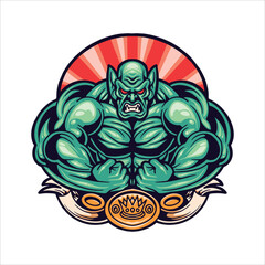 monster gym illustration vector design