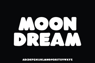 Cute and chubby alphabet display font vector. Bold playful typography style illustration