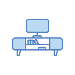 Tv furniture icon isolate white background vector stock illustration