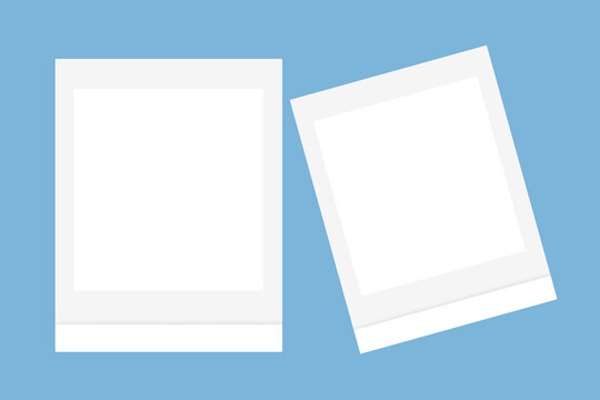 blank white photo frame white polaroid transparent background blue design png for two picture 