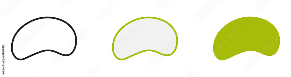 Aufkleber liquid abstract shape set. blob in minimal geometric form collection. curvy wavy elements for modern
