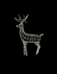 christmas deer on a black background