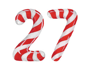 Fototapeta premium Christmas Advent Calendar number 27 Cangy Cane