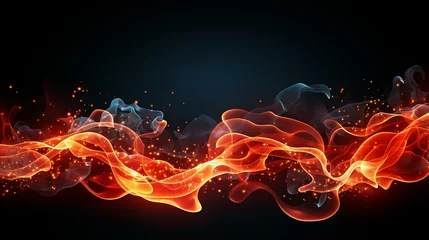 Poster Fiery Dance of Ethereal Flames: Vivid Embers, Swirling Smoke, and Luminescent Passion Unfolding © Jahid