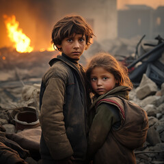Children in a conflict zone