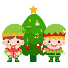 Obraz premium Elf clipart, Merry Christmas and happy new year