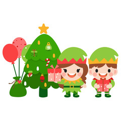 Obraz na płótnie Canvas Elf clipart, Merry Christmas and happy new year