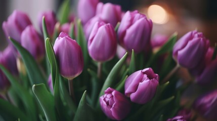 Beautiful Colorful Tulips. Tulips. Mother's day concept with a space for a text. Valentine day concept with a copy space.