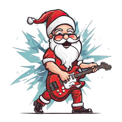 Guitarist Santa Clipart png santa claus clipart energic clipart christmas party clipart printable junk journal scrapbooking poster tshirt