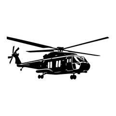 black hawk helicopter icon vector illustration.