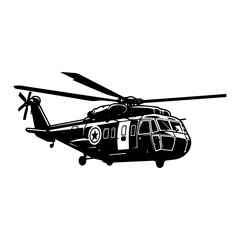 black hawk helicopter icon vector illustration.