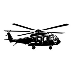 black hawk helicopter icon vector illustration.