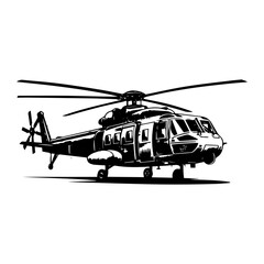 black hawk helicopter icon vector illustration.