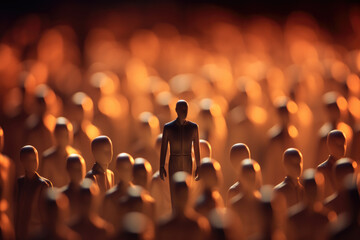 toy figurine of people. be unique. singularity and innovation mindset - obrazy, fototapety, plakaty
