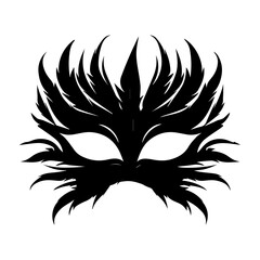 Filigree Masquerade Mask feathers element for carnival birthday party vector illustrator.