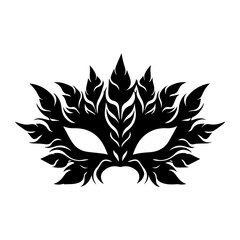 Filigree Masquerade Mask feathers element for carnival birthday party vector illustrator.