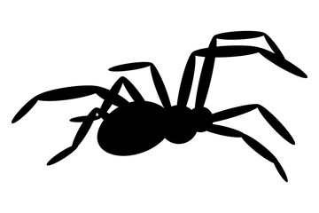 Black spider icon isolated on white background