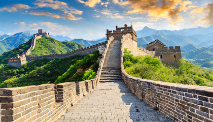 the great wall of china - obrazy, fototapety, plakaty