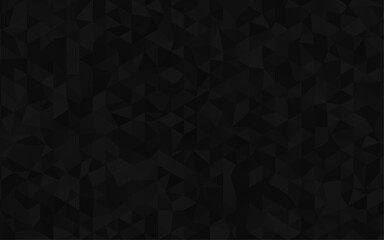 Fototapeta premium Black poly triangular abstract background. Dark black geometrical mosaic abstract seamless background.