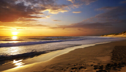 Fototapeta na wymiar sunset on the beach generated ai
