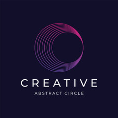Geometric circle abstract logo template design with modern, unique and creative idea. Logo for business, technology, web, brand, company.