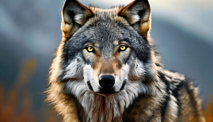 gray wolf portrait hd 8k wallpaper stock photographic image