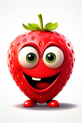 Fototapeta premium 3D isolate on a white background strawberry. Generative AI,