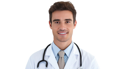 Fototapeta premium Portrait of a young Caucasian male doctor