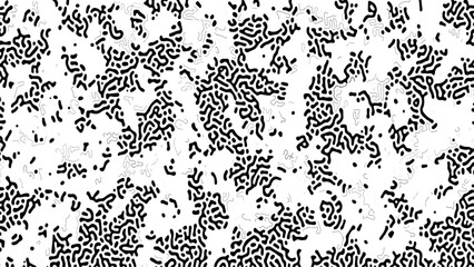 Monochrome background of natural organic forms. Reaction diffusion or turing pattern vector design. Overlay template