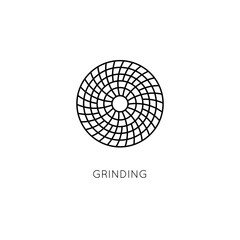 Diamond disc vector icon. Grinding disc for angle grinder.