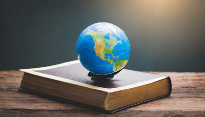 globe with holy bible for mission mission christian idea bible and book on wooden table christian...