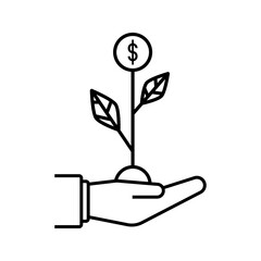 economic growth dollar icon