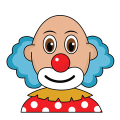 Clown Happy Face Illustration, Festival Clown Smile Face