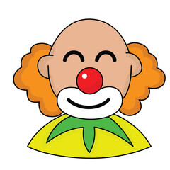 Clown Happy Face Illustration, Festival Clown Smile Face