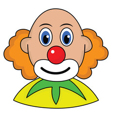 Clown Happy Face Illustration, Festival Clown Smile Face