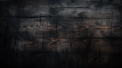 Rolgordijnen Burnt Wood Textured Background Wallpaper © Thisa