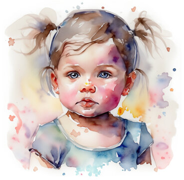 Portret dziewczynki ilustracja