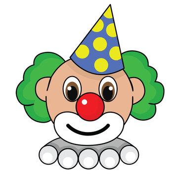 recommend clip art: Clown Happy Face Illustration, Festival Clown Smile Face