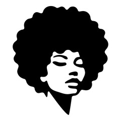 African American Woman Afro Hairstyle