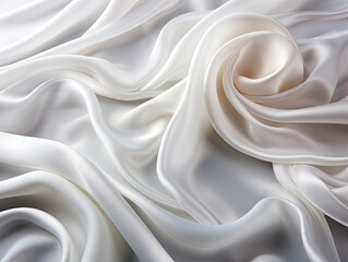 Natural white gray satin texture, white silver fabric silk panorama background, and a beautiful soft blur pattern.