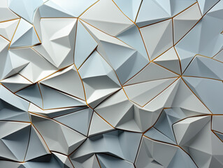 Polygonal white triangle in a geometric design.