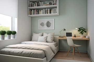 Cozy bedroom interior, luxury lifestyle aesthetic and minimalistic