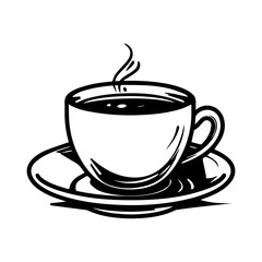 hand drawn sketchy tea and coffee cups. Coffee break, Illustration for menu.